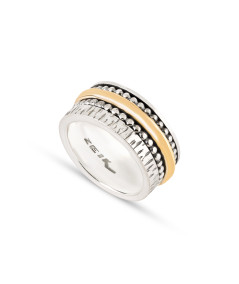 Aliança em Prata e Ouro - ZEIK JOYAS